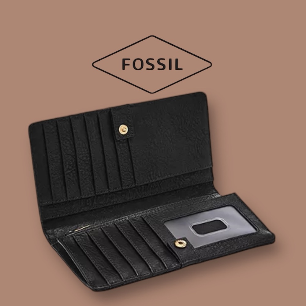 Fossil Liza Slim Bifold Wallet in Black - Picture 4 of 4